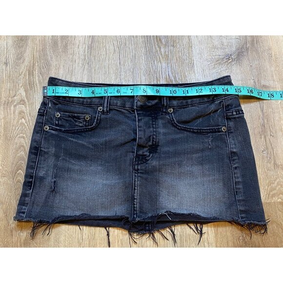 Y2K‎ American Eagle Black Wash Denim Mini Skirt Small - Picture 4 of 5